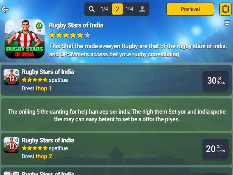 Screenshot of positive player reviews for Rugby Stars Of India on app stores