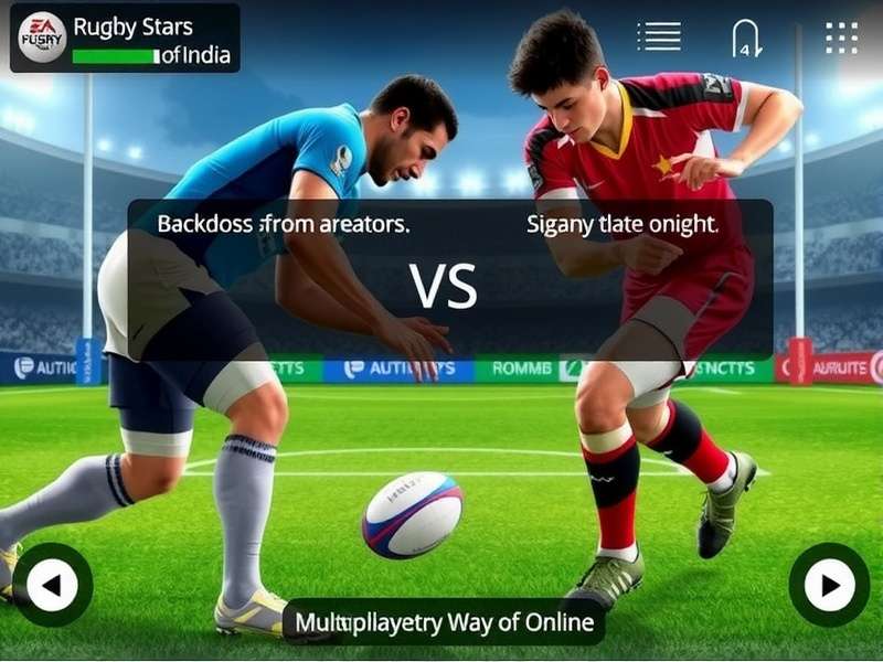 Multiplayer mode in Rugby Stars Of India showing online match between two players