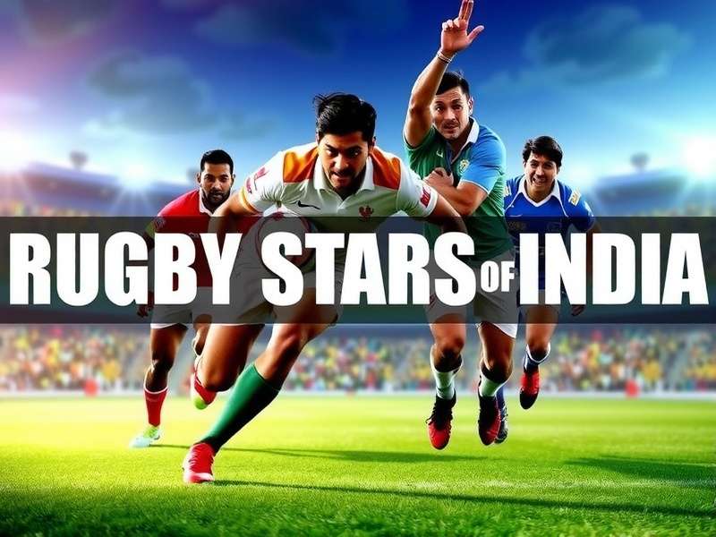 Rugby Stars Of India game banner featuring Indian rugby players in action